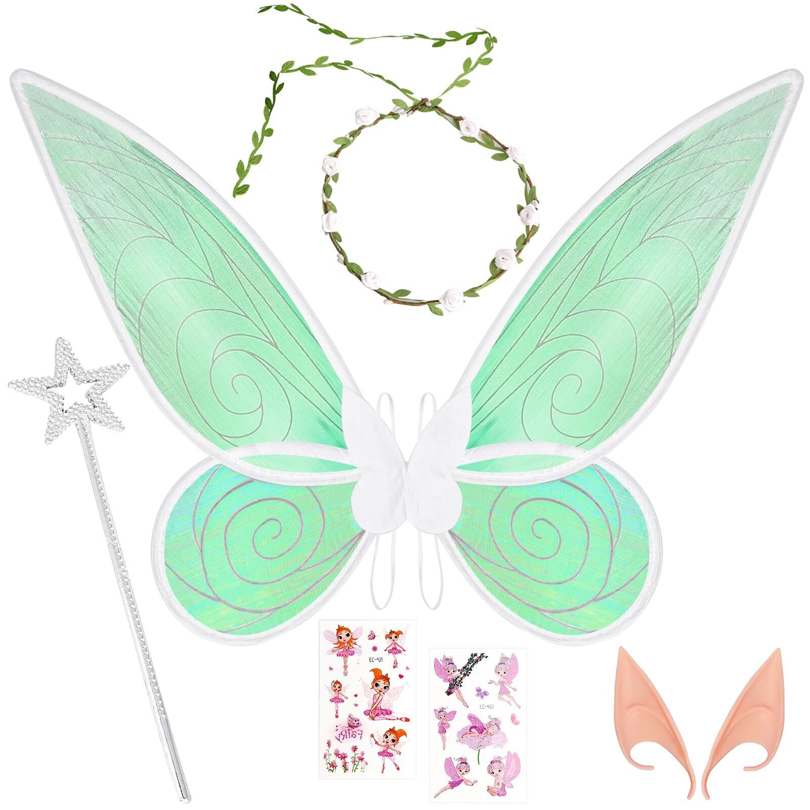 9544 White Fairy Wings For Women And Girls Halloween Fairy Costumes